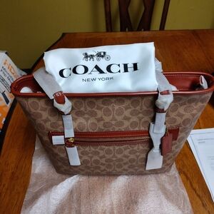 Coach Taylor Signature Logo Canvas ToteBag